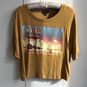 NWOT Cropped Mustard Shirt